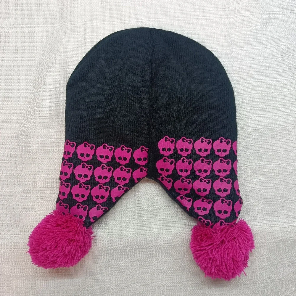 Monster High Winter Hat‎ With Sides Over Ears PomPoms 2012